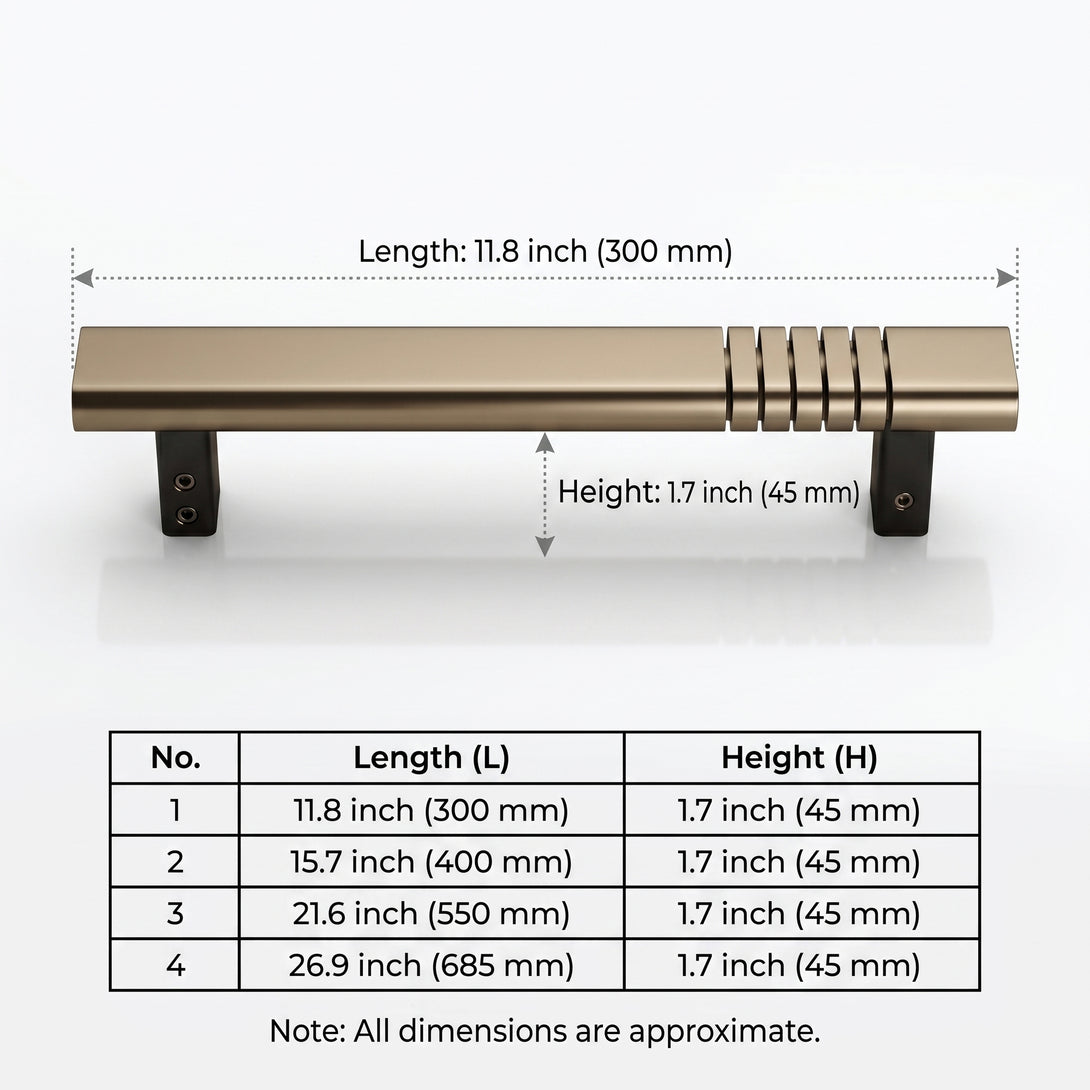 Grooved Designer Pull Handles with Minimalist Grooved Detailing Premiu