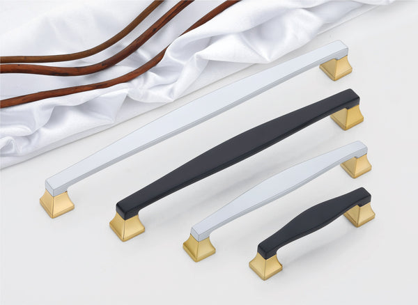 Modern Tapered Bar Two-Tone Cabinet & Wardrobe Handles
