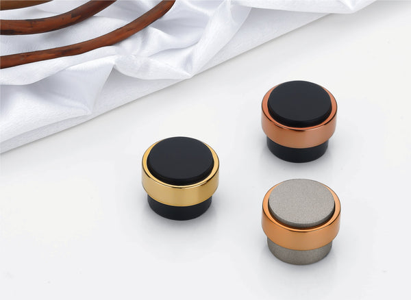 Modern Two-Tone Cylindrical Drawer Knobs with Contrasting Tops