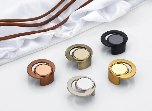 Modern Circular Drawer Knobs with Accent Detail