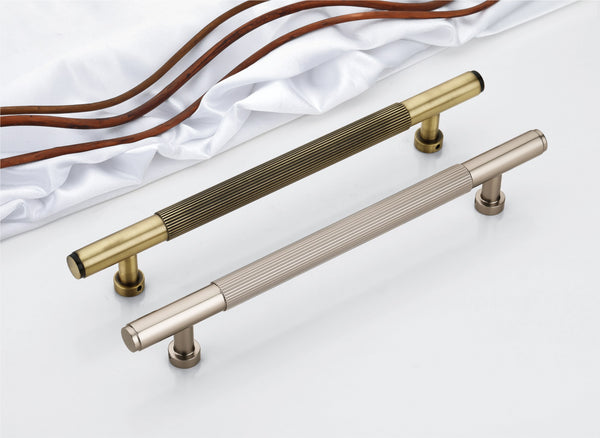 Dorpick Round Knurled Pull Handles – Brass Antique & Satin Finish