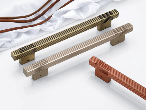 Dorpick Premium Linear Pull Handles – Brass Antique, Rose Gold Satin