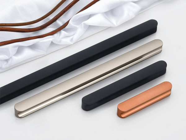 Modern Rounded Rectangular Cabinet & Wardrobe Handles