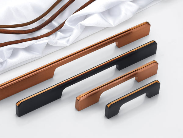 Modern Grooved Two-Tone Cabinet & Wardrobe Handles