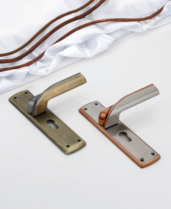 Koyo 8" Zinc Plate Mortise Handle Set - Modern Plate Pattern