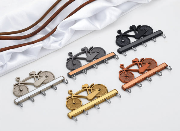 Decorative Wall Pegs (Bicycle Design) - 5 Hook Rack