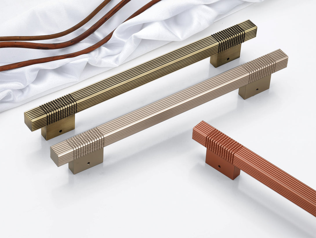Line Pull Handle Premium Linear Design Pull Handles Brass Antique, Rose Gold Satin Slee